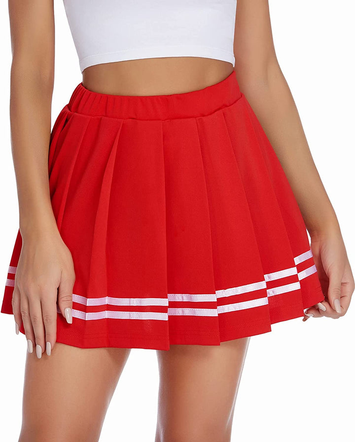 Diva | Women’s pleated mini skirt with striped hem design
