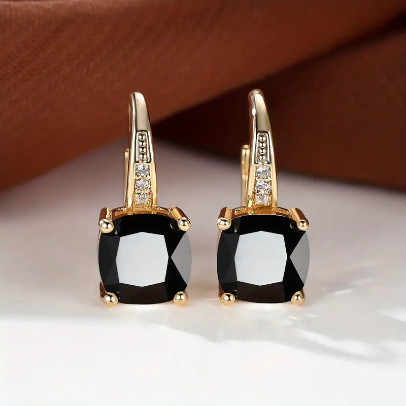 Misty | Women’s drop earrings with gem stone and crystal accents