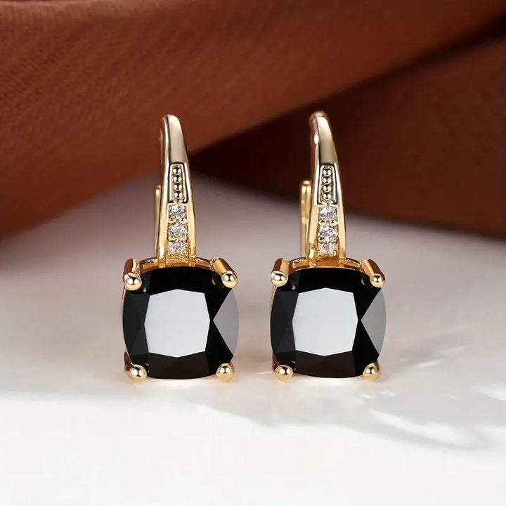 Misty | Women’s drop earrings with gem stone and crystal accents
