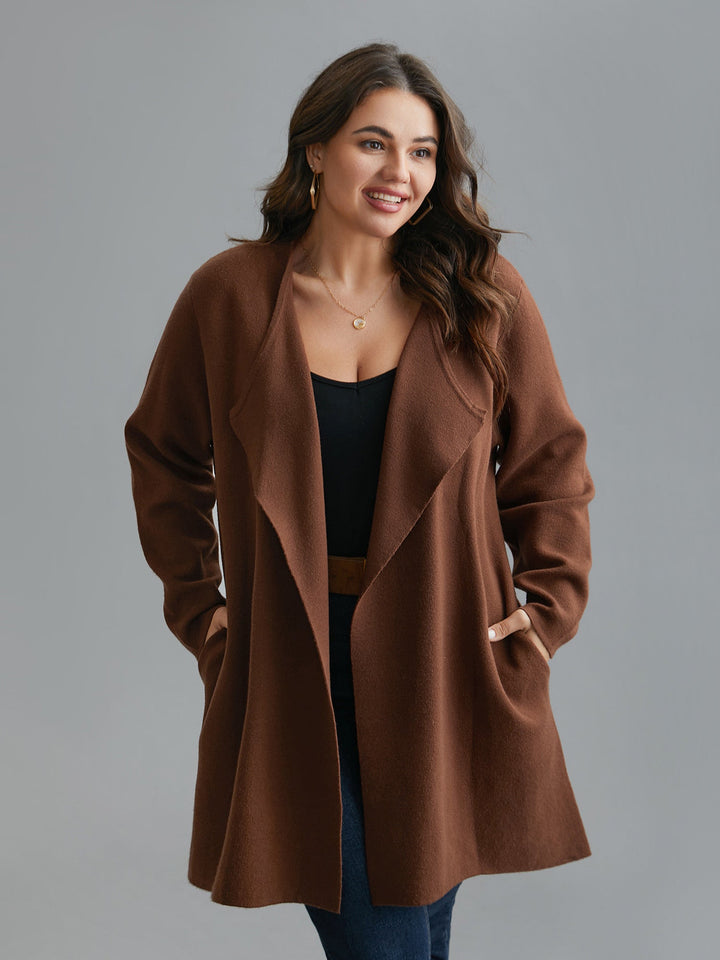 Elvira | Women’s open-front wool blend cardigan with draped lapels