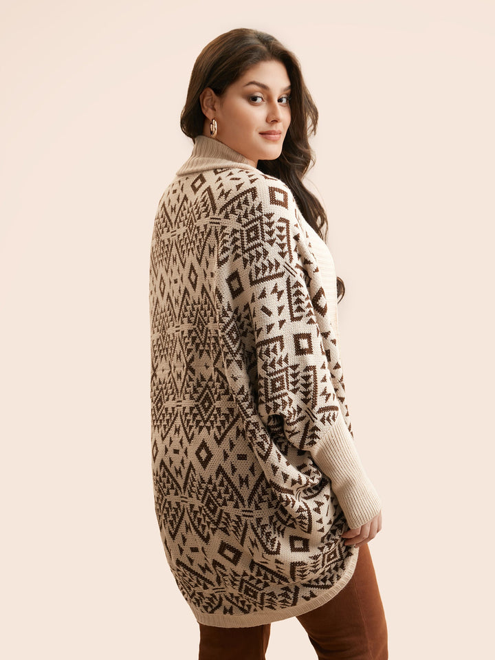 Bethany | Women’s geometric knit open-front cardigan