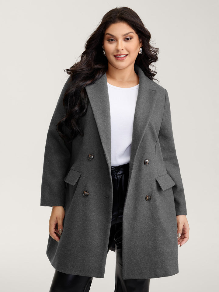Teresa | Women’s solid suit collar button pockets coat