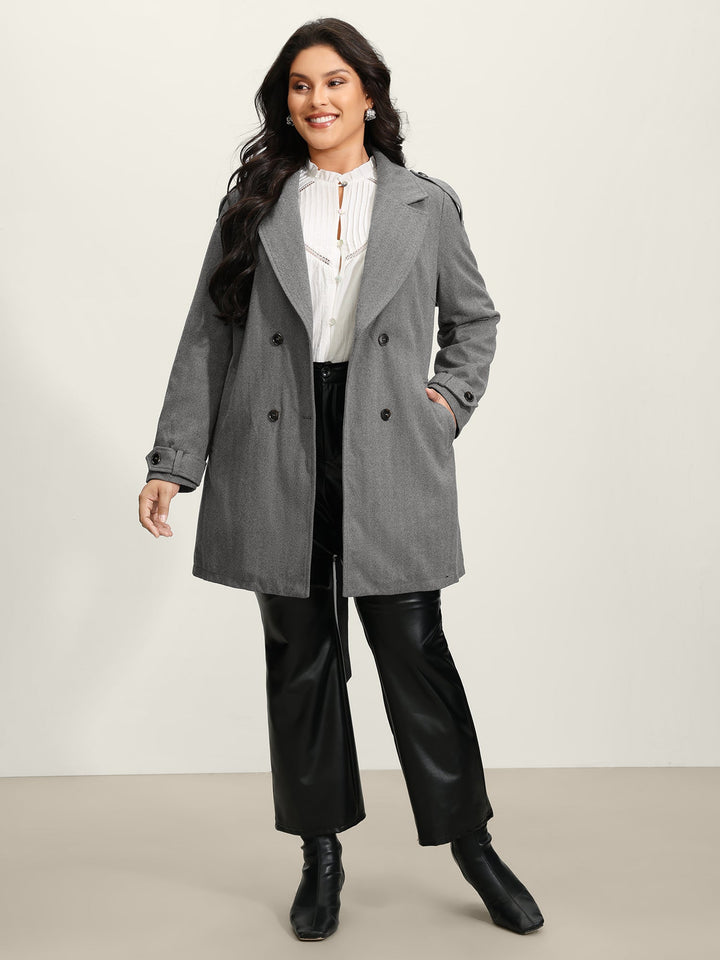 Zelda | Women’s herringbone button belted lined coat
