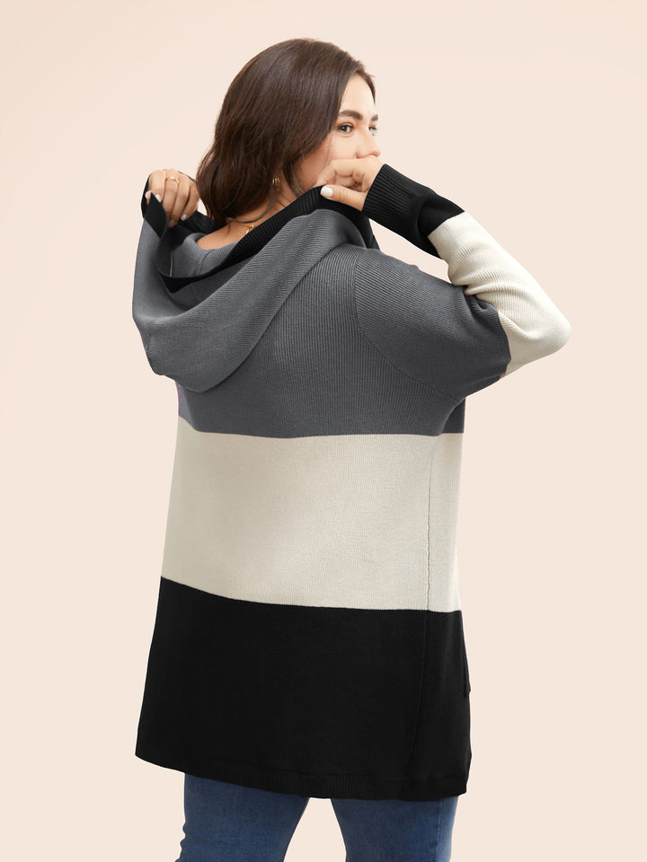 Amira | Women’s color block hooded knit cardigan