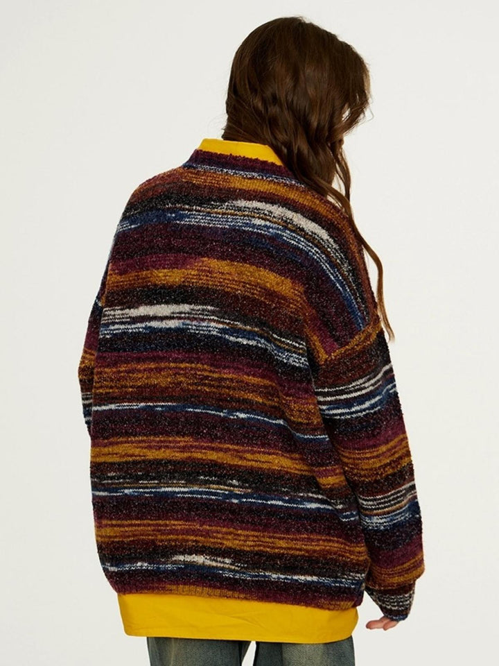 Ashley | Women's knitted colorful striped cardigan