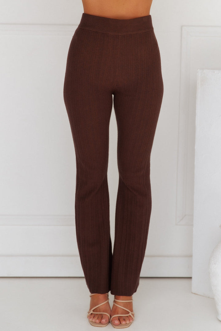Dess | Women’s high-waisted ribbed pants with wide-leg fit