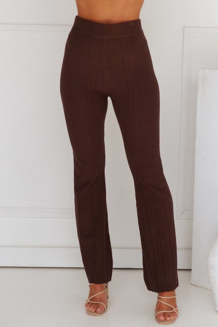 Dess | Women’s high-waisted ribbed pants with wide-leg fit