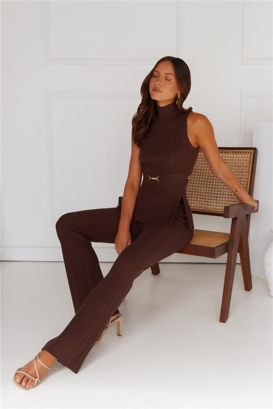 Dess | Women’s high-waisted ribbed pants with wide-leg fit
