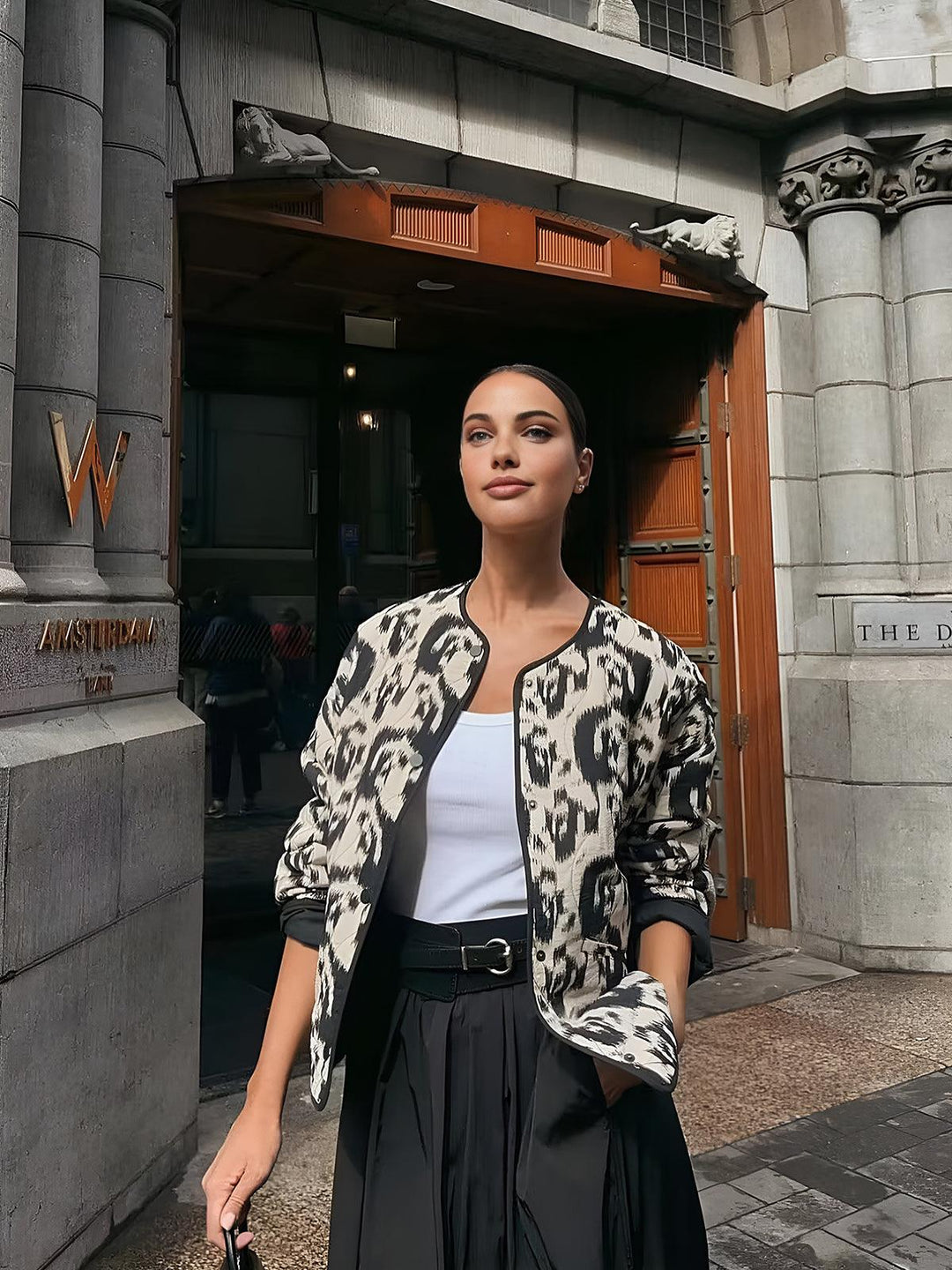 Selah | Women’s printed woven jacket with pockets and regular fit