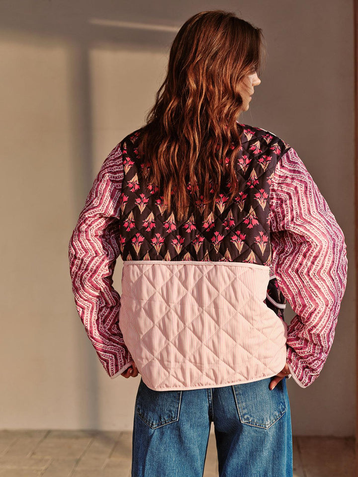 Sage | Women’s patchwork printed jacket with toggle closure and front pockets