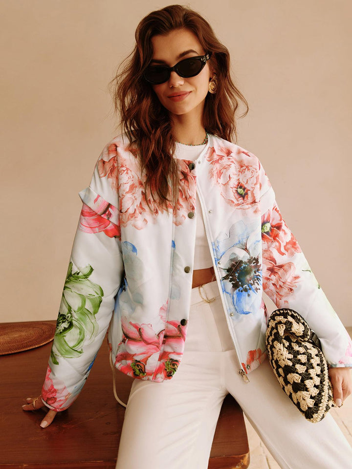 Sierra | Women’s floral print jacket with button front and relaxed fit
