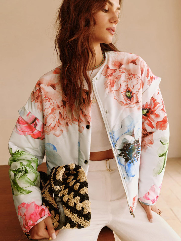 Sierra | Women’s floral print jacket with button front and relaxed fit