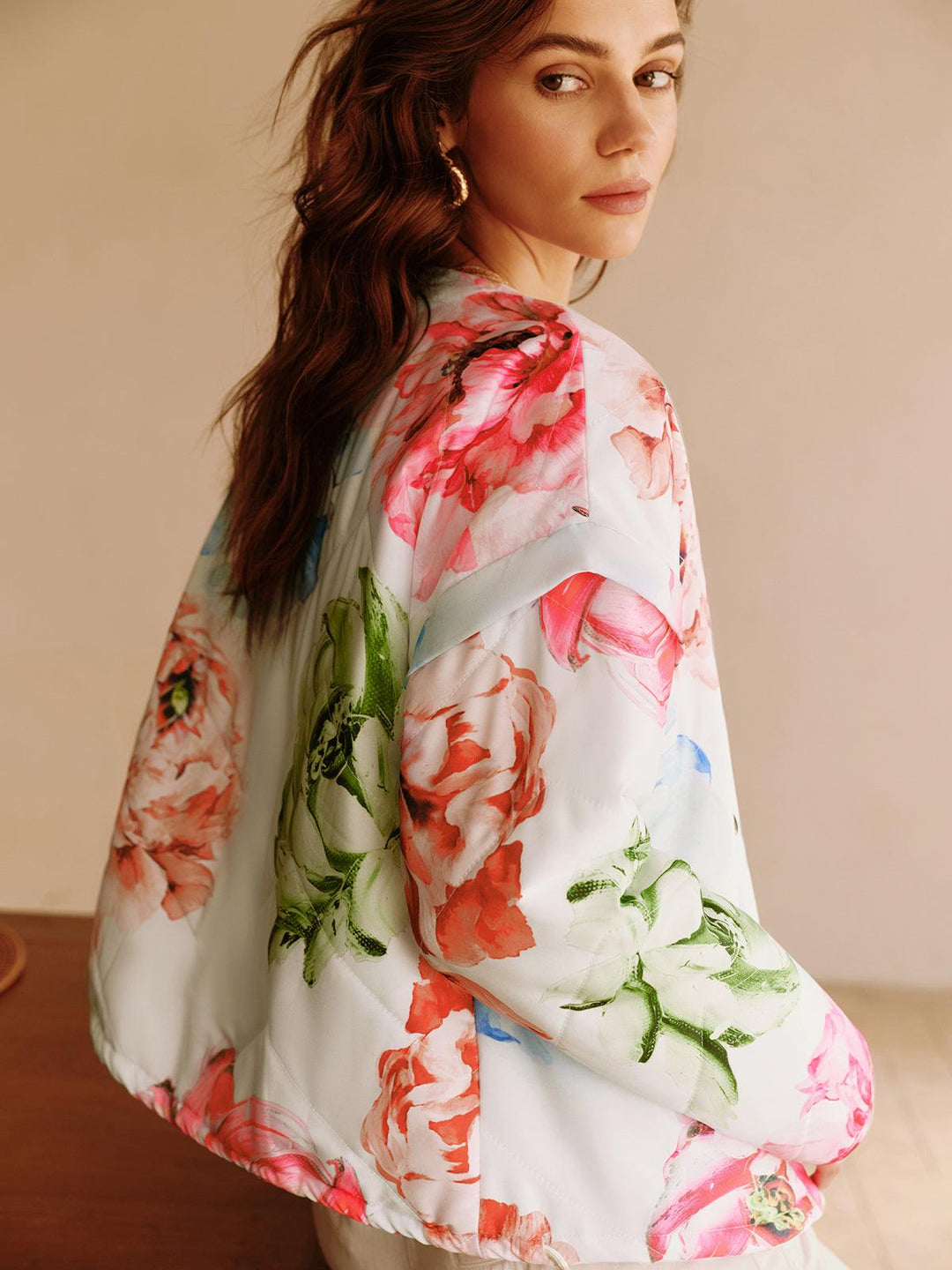 Sierra | Women’s floral print jacket with button front and relaxed fit