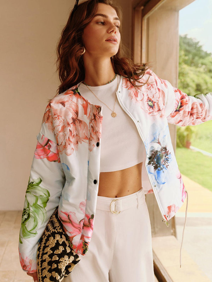 Sierra | Women’s floral print jacket with button front and relaxed fit