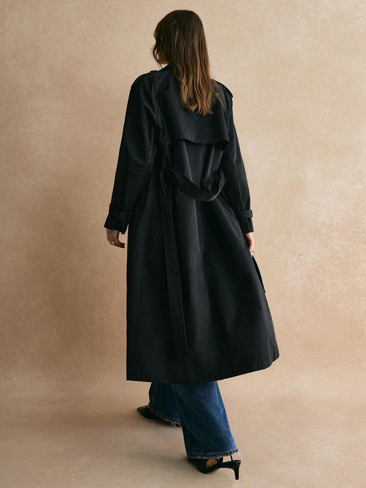 Anastasia | Women’s long trench coat with wide lapels and double-breasted design