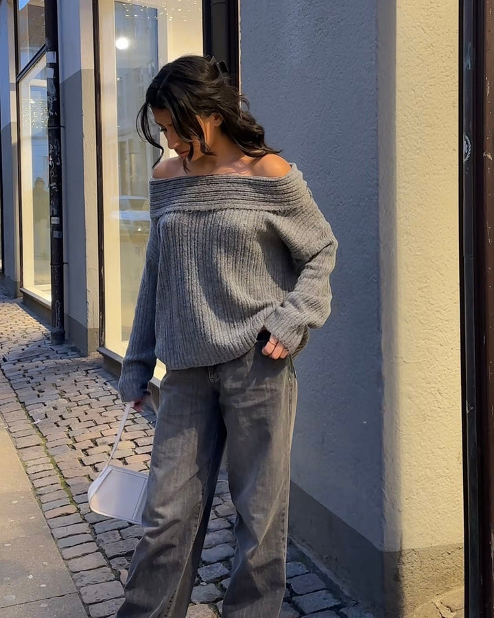 Reese | Women’s oversized knit with off-shoulder design