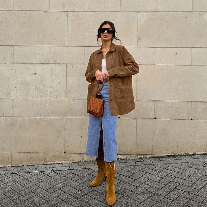 Thea | Women’s oversized coat with classic collar and relaxed silhouette