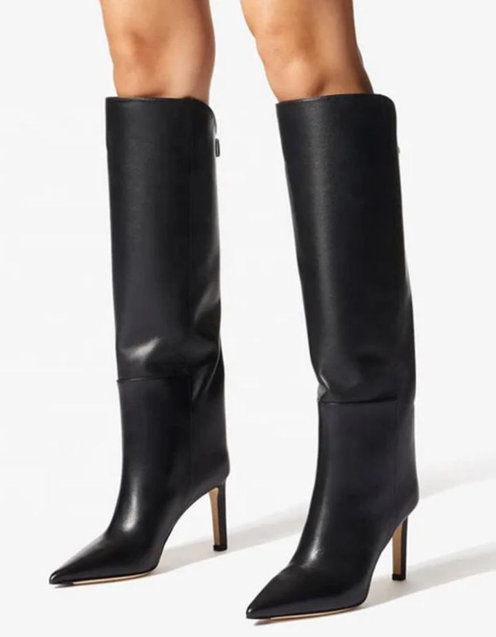 Cora | Women’s knee-high boots with pointed toe and stiletto heel