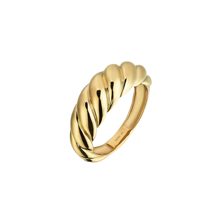 Beca | Women’s twisted gold ring with sculpted band