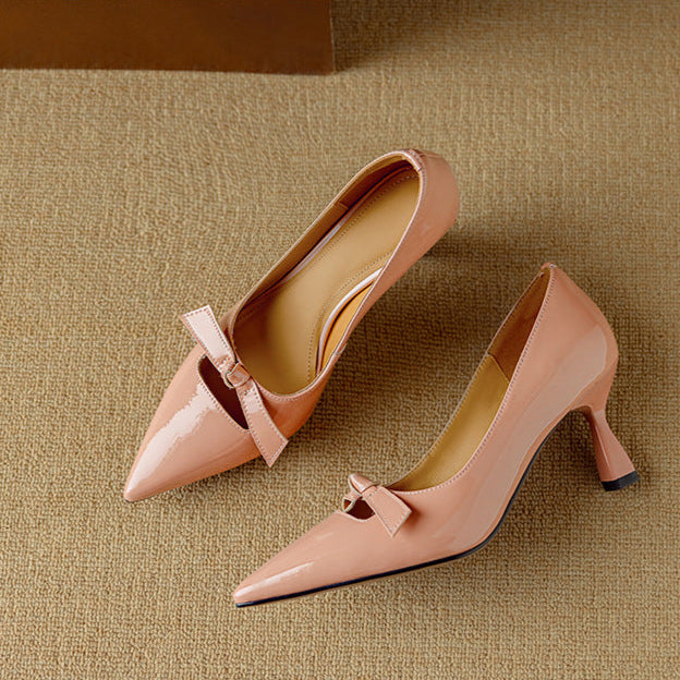 Shiela | Women’s pumps with pointed toe heels and bow detail