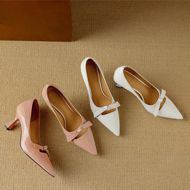 Shiela | Women’s pumps with pointed toe heels and bow detail