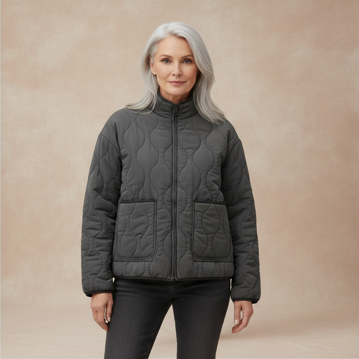 Harlow | Women’s padded zip-front jacket with adjustable drawstring