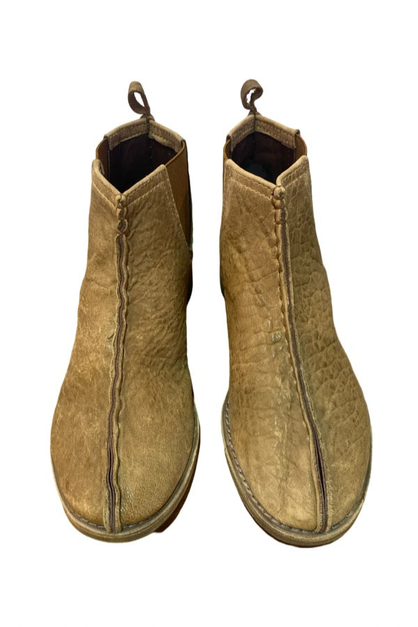 Isabelle | Women’s textured tan leather slip-on ankle boots