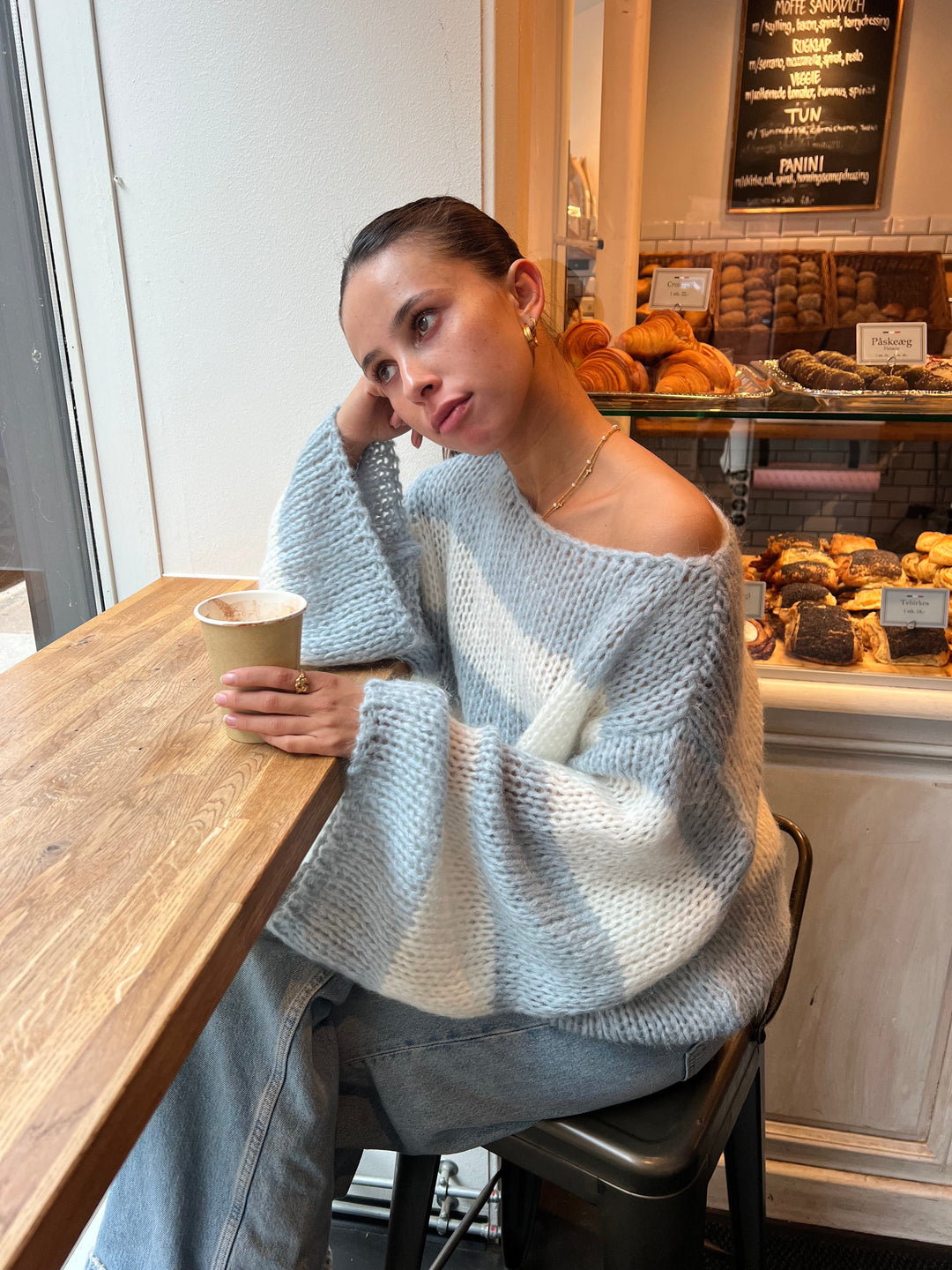 Celeste | Women’s knit sweater with oversized round neck design