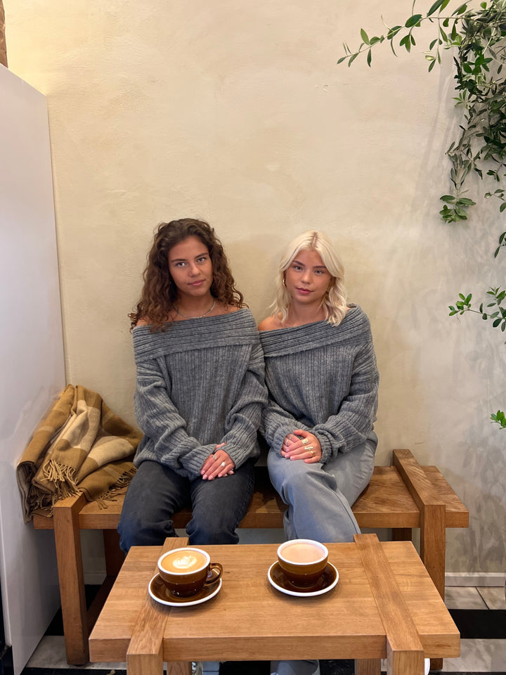 Reese | Women’s oversized knit with off-shoulder design