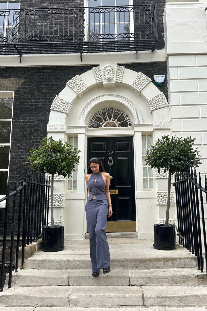 Susana | Women’s wide-leg cotton pants with tailored finish and side pockets