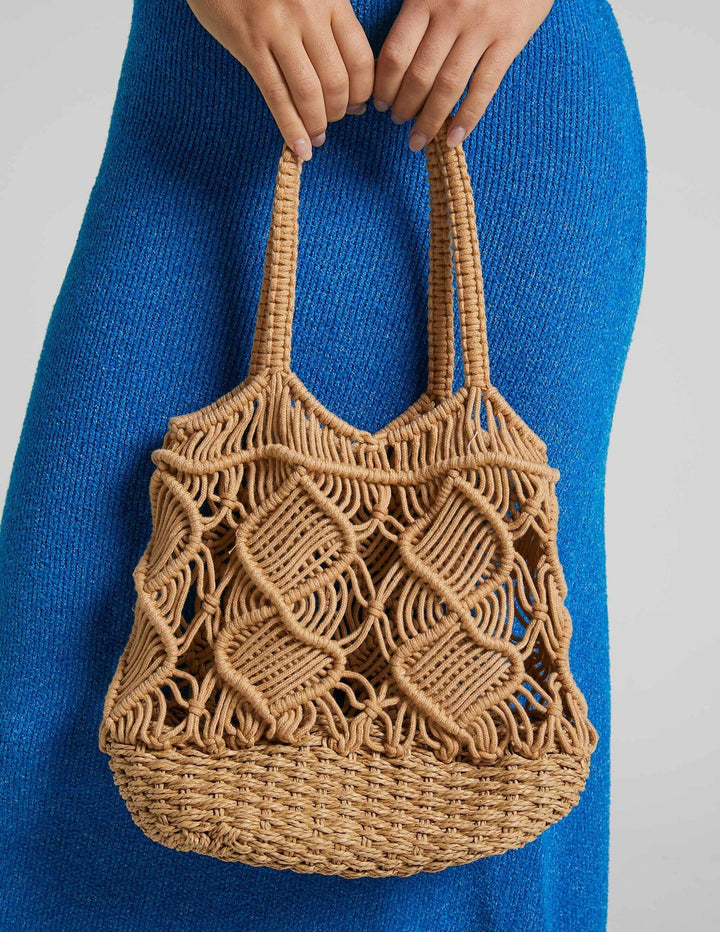 Xiana | Women’s woven macramé tote bag with open-knit design