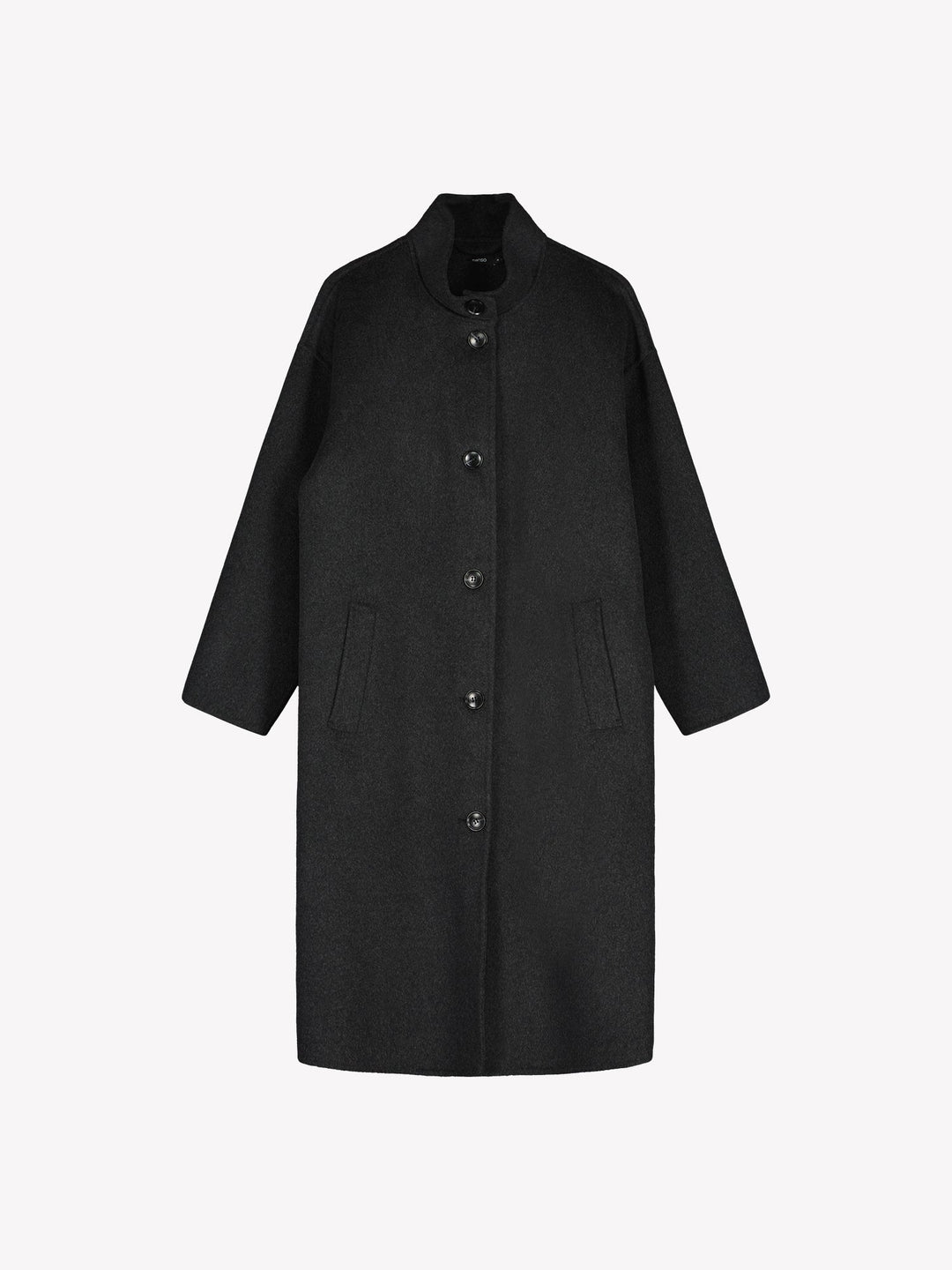Sheryl | Women’s long wool blend coat with stand collar