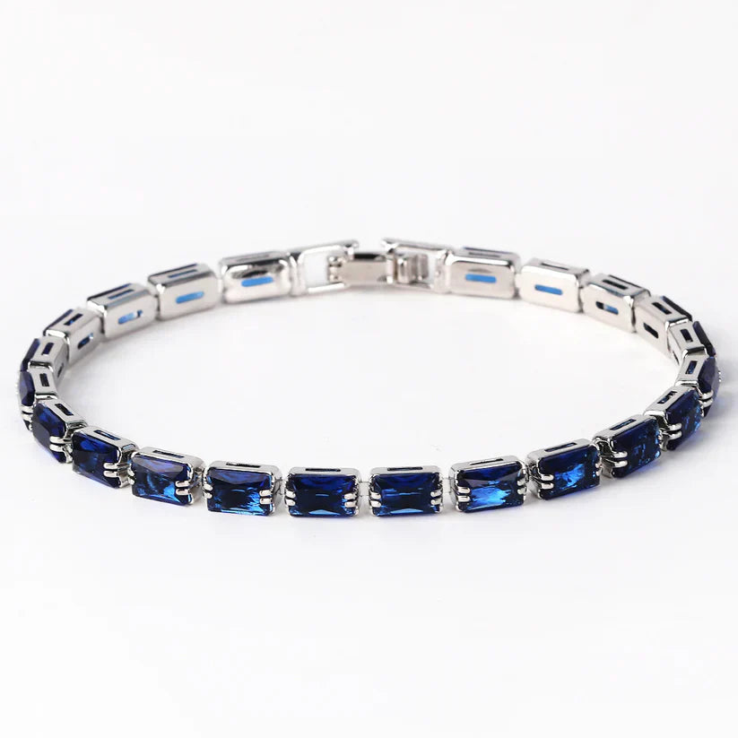 Grace | Women’s tennis bracelet with blue stone accents