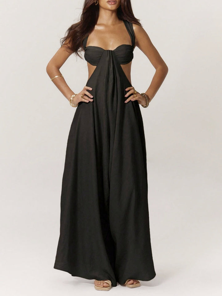 Aixirt | Women’s sleeveless jumpsuit with high waist and wide leg