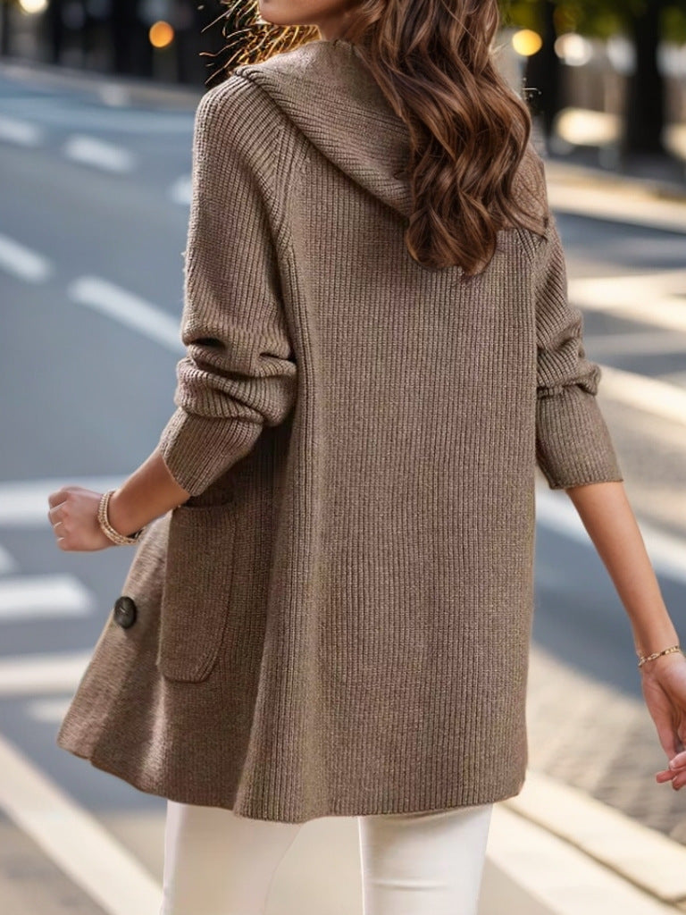 Toni | Women’s hooded mid-length knit cardigan