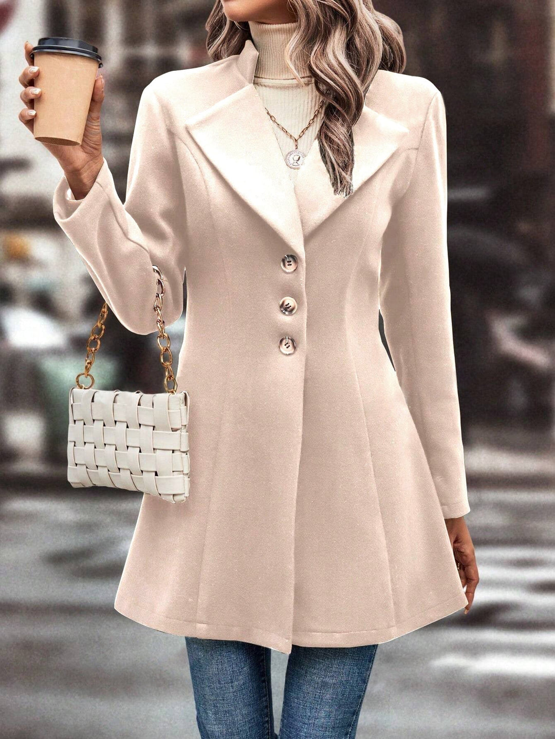 Ava | Women’s slim-fit blazer coat with notch lapel and button closure