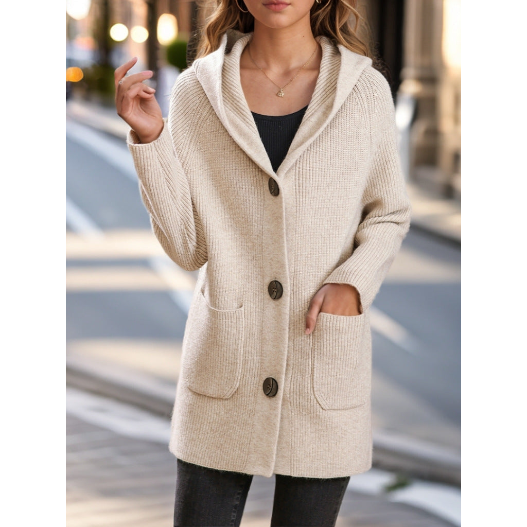 Toni | Women’s hooded mid-length knit cardigan