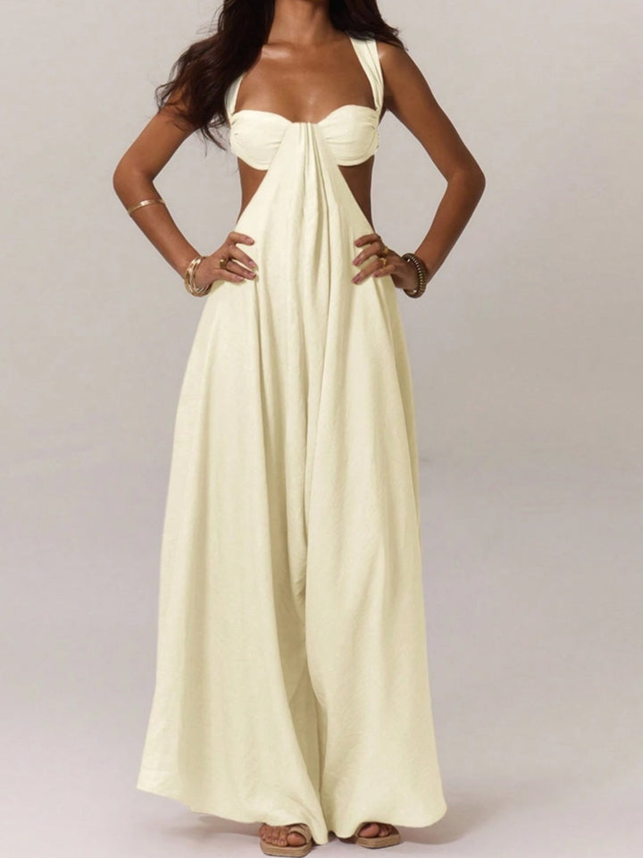 Aixirt | Women’s sleeveless jumpsuit with high waist and wide leg