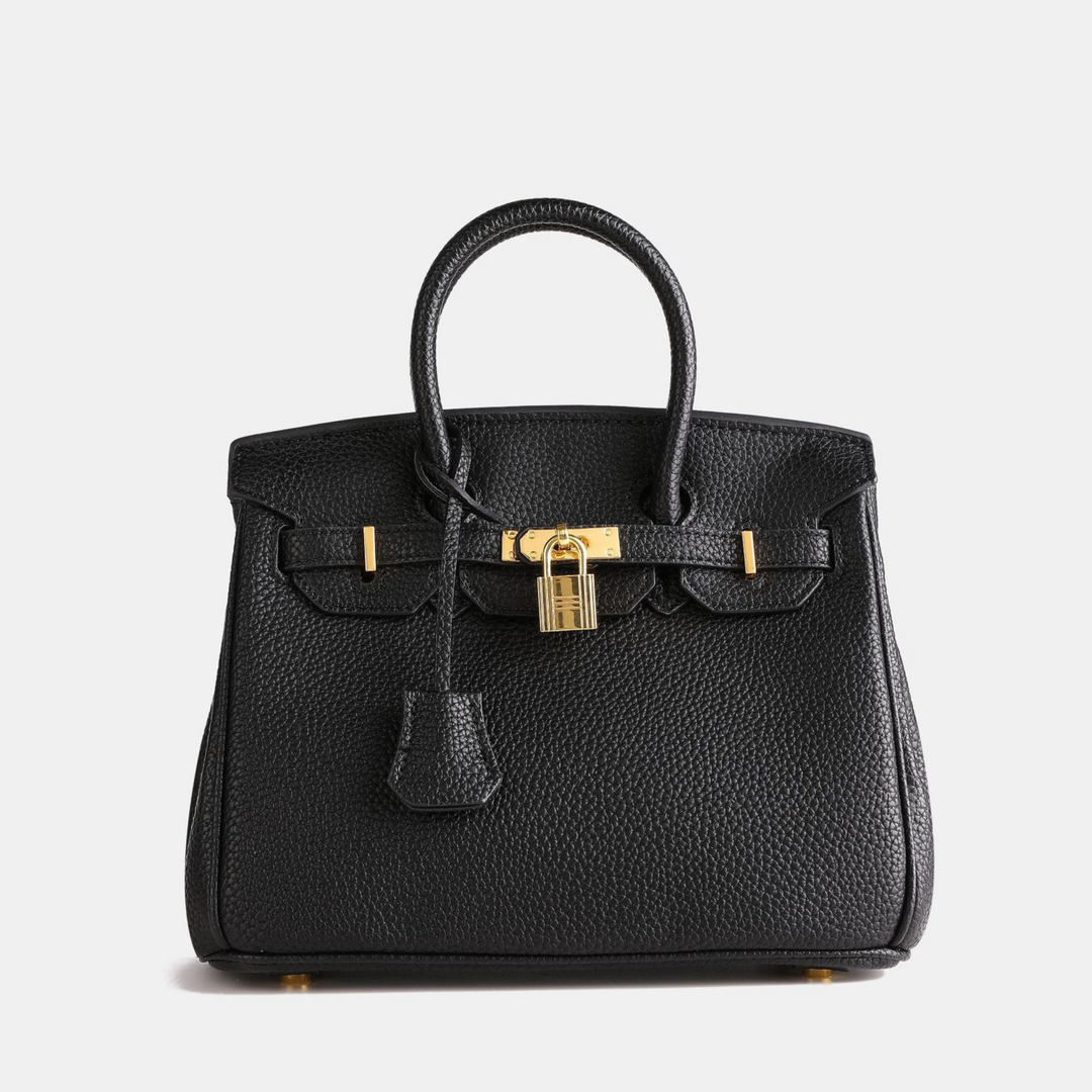 Amaya | Women’s luxurious embossed leather handbag with gold accents