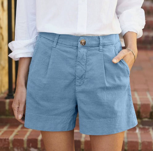 Steffie | Women’s high-waisted shorts with pleated front