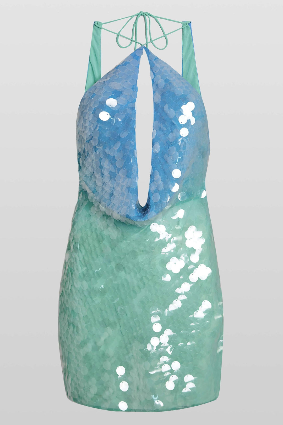 Jovy | Women’s mini sequin dress with two-tone finish and scoop neckline