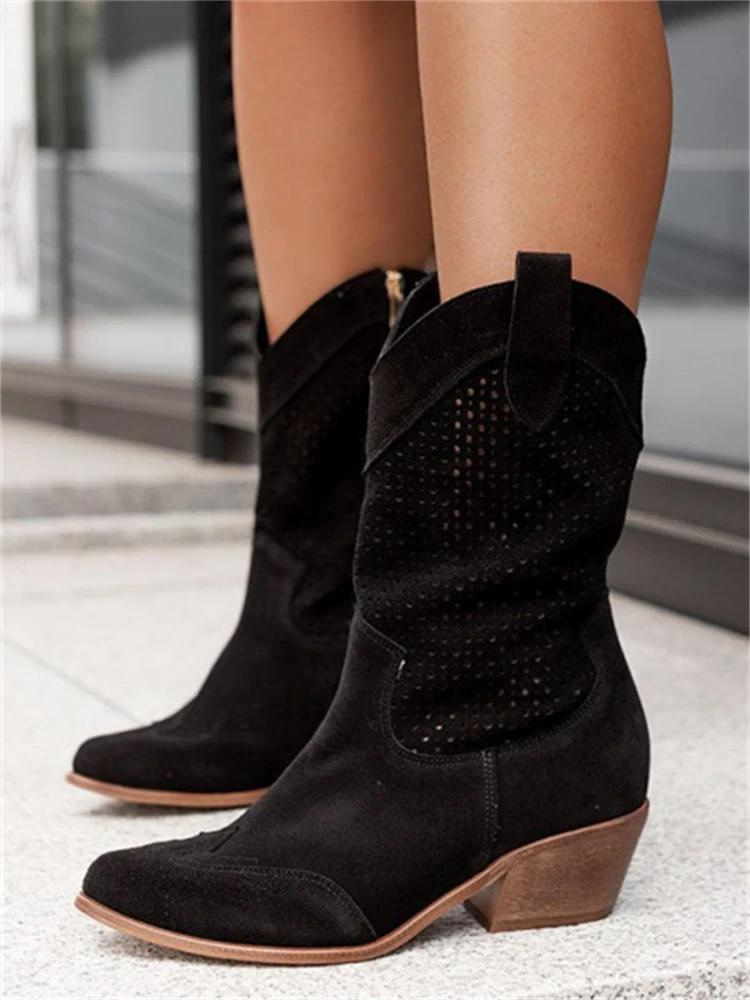 Adalyn | Women's perforated ankle cowboy boots