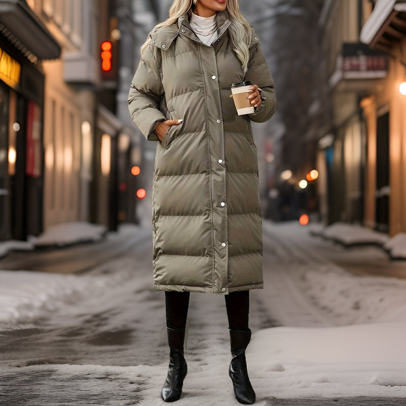 Elosia | Women’s long padded coat with hood