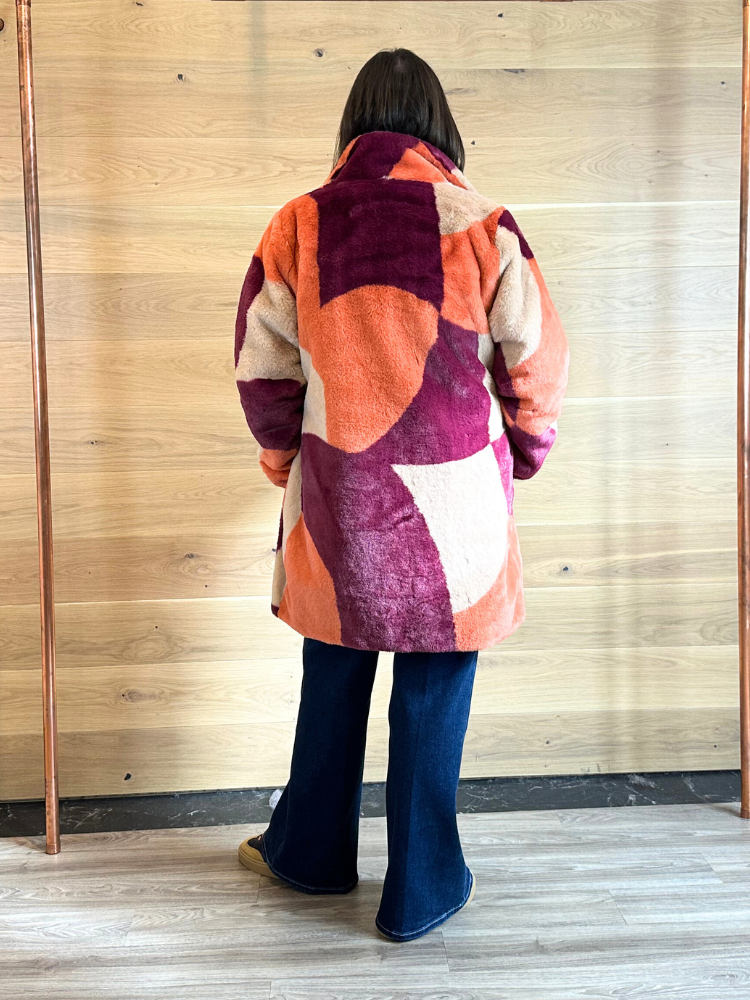 Nonna | Women’s faux fur color block coat