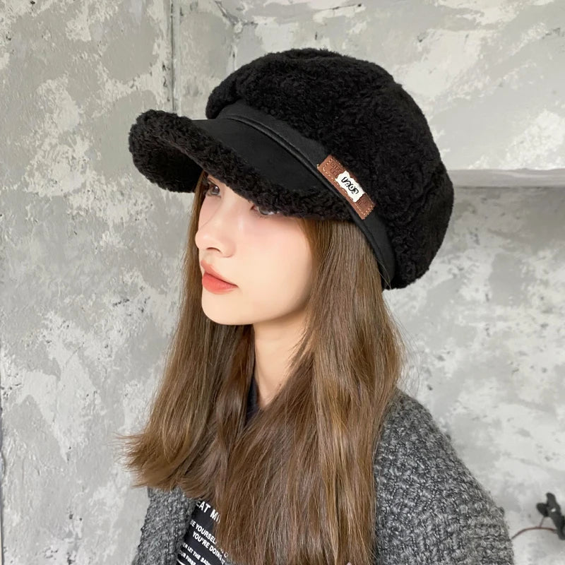 Kish | Women’s winter newsboy hat with plush finish