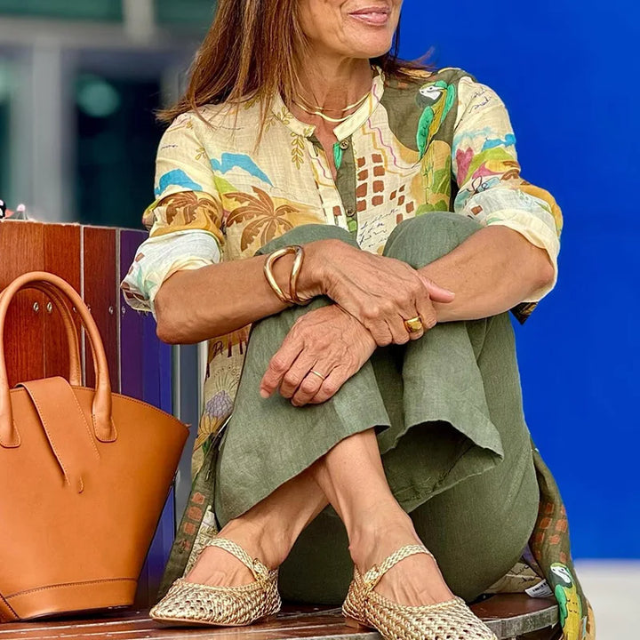 Jessica | Luxe cape two-piece set with pants