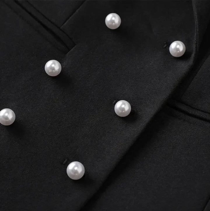 Rita | Pearl-accented double-breasted blazer for women