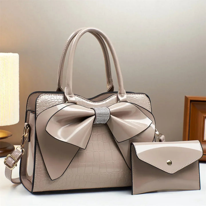 Kaylani | Women’s bow handbag set with matching wallet