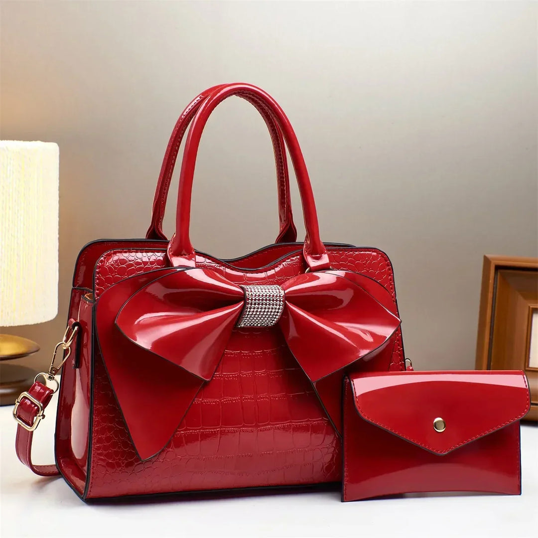 Kaylani | Women’s bow handbag set with matching wallet