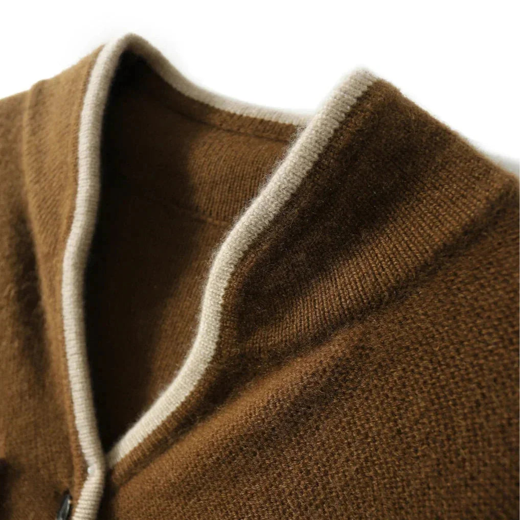 Anne | Women’s wool-blend cardigan with contrasting details